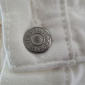 Levis white raw hem high rise straight premium denim jeans 26 hot